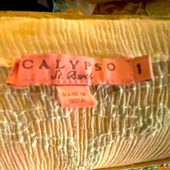 ☀️CALYPSO ST. BARTH Poolside Resort Cruise Beach SILK Cover Up/Sequins - Picture 9 of 10